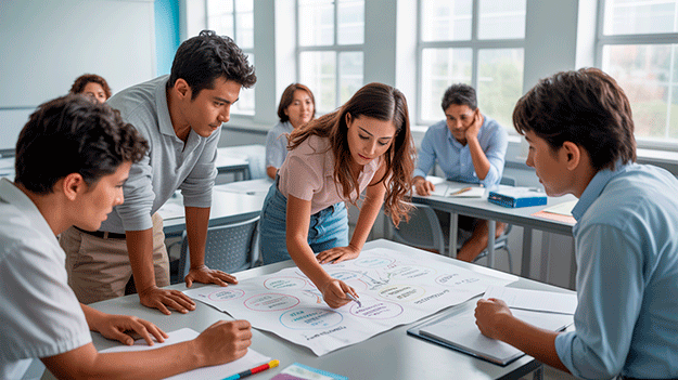 Especialistas analizando las Teorías del Aprendizaje y modelos educativos en Chile.