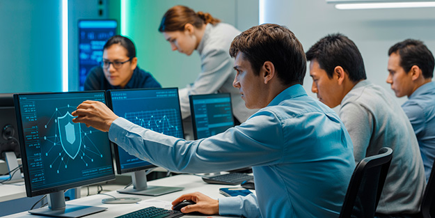 Pack Integral de Ciberseguridad Chile: profesionales aplicando fundamentos y técnicas avanzadas de IA para proteger datos y prevenir ciberataques.