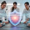 Profesionales chilenos aplicando inteligencia artificial en ciberseguridad para prevenir fraudes y ciberataques en entornos organizacionales.